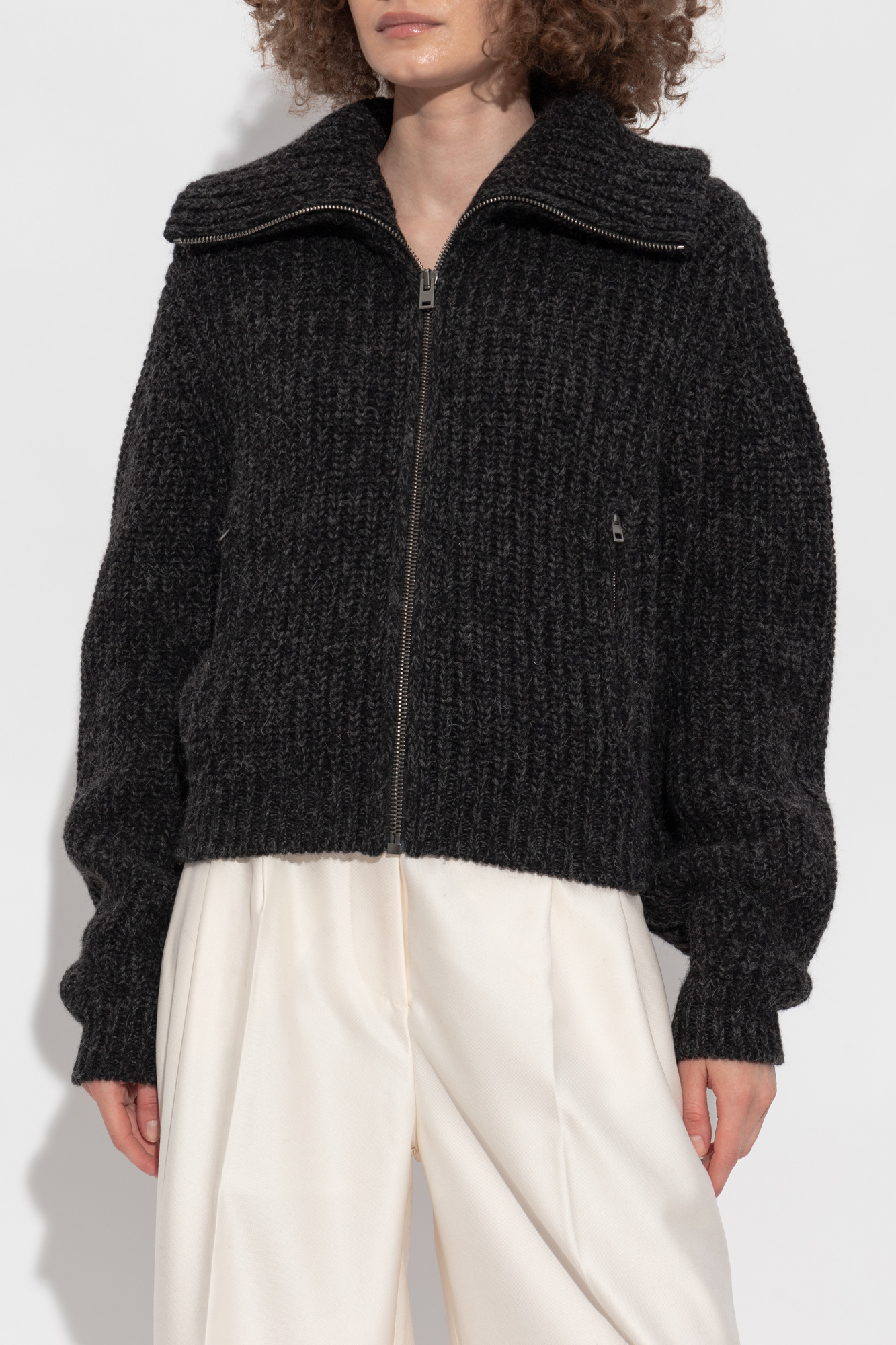 Black Cardigan with a wide collar Lemaire - Vitkac Italy